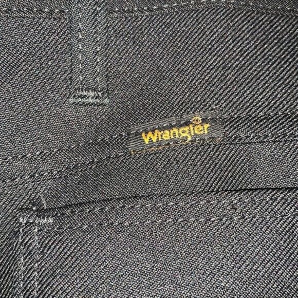 Wrangler Mens Black Dress Pants 35x32 Flat Front Pockets 100% Polyester Durable - Picture 4 of 9